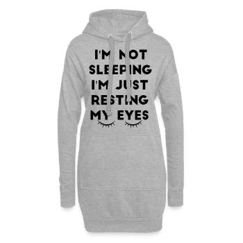 Je ne dors pas, je ne fais que reposer mes yeux - Sweat-shirt à capuche long Femme - gris chiné - Devant