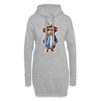 Lapin de Pâques coloré, mignon et mignon pour Pâques - Sweat-shirt à capuche long Femme - gris chiné - Devant
