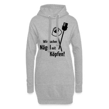 Wir Machen Nägel Mit Köpfen! Hochzeit Brautpaar B - Hoodie-Kleid - Grau meliert - Vorne