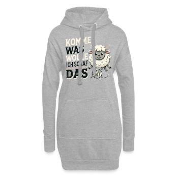 Komme was wolle ich Schaf das - Hoodie-Kleid - Grau meliert - Vorne