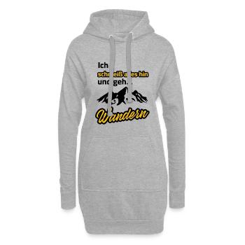 ich schmeiß alles hin und geh wandern - Hoodie-Kleid - Grau meliert - Vorne