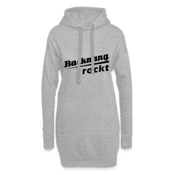 Backnang rockt - Textdesign mit Stadtnamen - Hoodie-Kleid - Grau meliert - Vorne