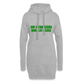 jin jiyan azadi women life freedom - Sweat-shirt à capuche long Femme - gris chiné - Devant