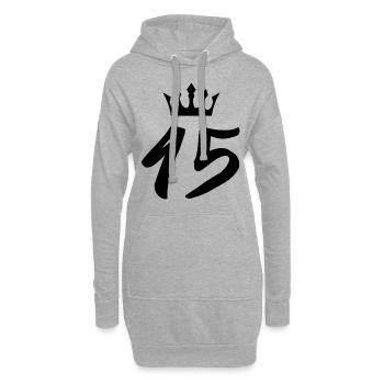 45 Couronne numérique - Sweat-shirt à capuche long Femme - gris chiné - Devant