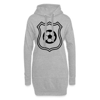 Fussball Wappen - Hoodie-Kleid - Grau meliert - Vorne