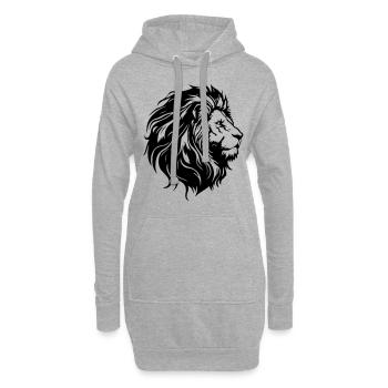 Löwenkopf Löwe Silhouette - Hoodie-Kleid - Grau meliert - Vorne