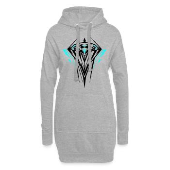 Diamant Juwel Edelstein - Hoodie-Kleid - Grau meliert - Vorne