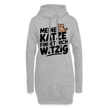 Meine Katze findet mich witzig, Katze Haustier - Hoodie-Kleid - Grau meliert - Vorne