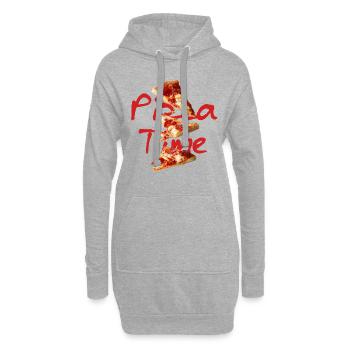 L’heure de la pizza - Sweat-shirt à capuche long Femme - gris chiné - Devant