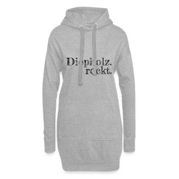 Diepholz rockt - Textdesign mit Stadtnamen - Hoodie-Kleid - Grau meliert - Vorne