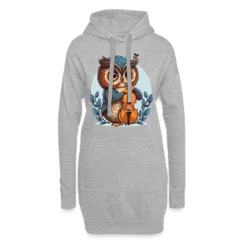 Classical Owl - Hoodie Dress - heather grey - Front