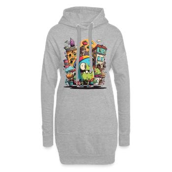 Le connaisseur de Street Art - Sweat-shirt à capuche long Femme - gris chiné - Devant