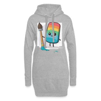 Le Vagabond de l’aquarelle - Sweat-shirt à capuche long Femme - gris chiné - Devant