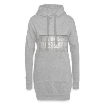 Ich hasse Menschen - Hoodie-Kleid - Grau meliert - Vorne