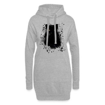 black panther,panther,katze,emo,punk,graffiti - Hoodie-Kleid - Grau meliert - Vorne