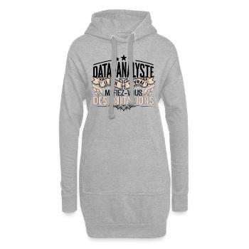 Data Analyste cadeau Data Analyste le vrai Data An - Sweat-shirt à capuche long Femme - gris chiné - Devant