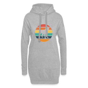 Retro Pitbull Design - Hoodie-Kleid - Grau meliert - Vorne