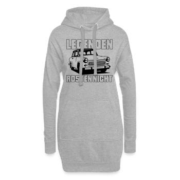Farbe änderbar | Trabi Trabbi  Pappe DDR - Hoodie-Kleid - Grau meliert - Vorne