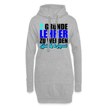 2 Gründe Lehrer zu werden | Farben änderbar - Hoodie-Kleid - Grau meliert - Vorne