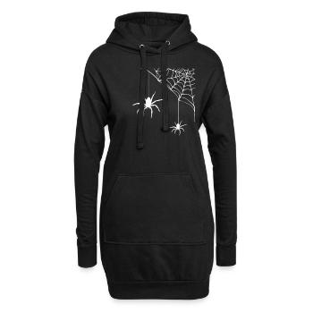 Spinne - Spinnennetz - Hoodie-Kleid - Schwarz - Vorne