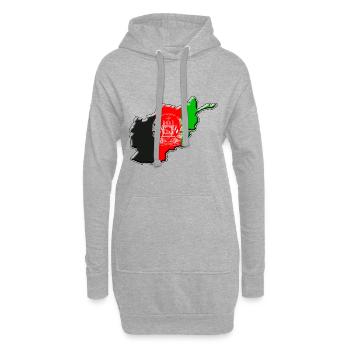 Drapeau afghanistan - Sweat-shirt à capuche long Femme - gris chiné - Devant