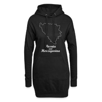 Carte de la Bosnie et Herzégovine - Sweat-shirt à capuche long Femme - noir - Devant