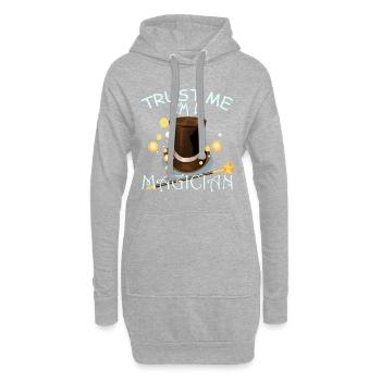 Trust me I'm a magician - Hoodie-Kleid - Grau meliert - Vorne
