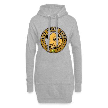 Manger plus de boeuf - Sweat-shirt à capuche long Femme - gris chiné - Devant