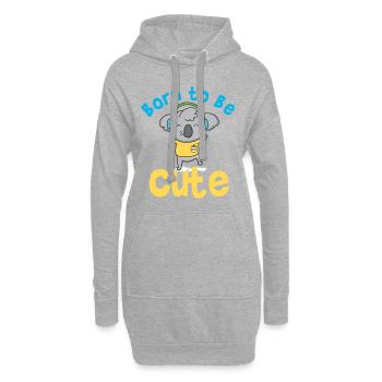 Koala Born To Be Cute Funny Gift - Hoodie-Kleid - Grau meliert - Vorne
