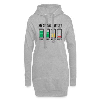 Idée cadeau Introvert Social Battery - Sweat-shirt à capuche long Femme - gris chiné - Devant