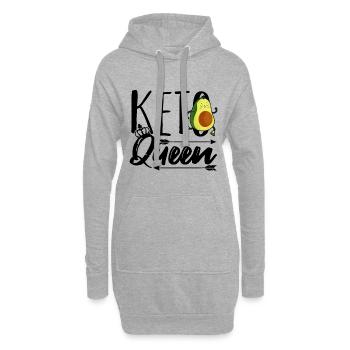 Keto Queen Low Carb Lifestyle Diététicien Femmes - Sweat-shirt à capuche long Femme - gris chiné - Devant