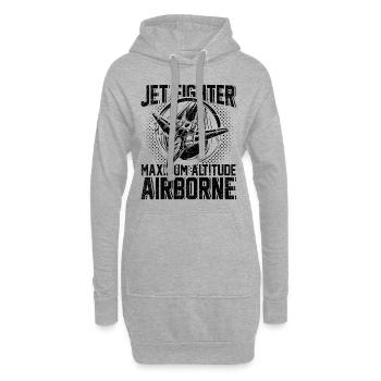 Jet Fighter Air Force Aircraft Aviator - Sweat-shirt à capuche long Femme - gris chiné - Devant