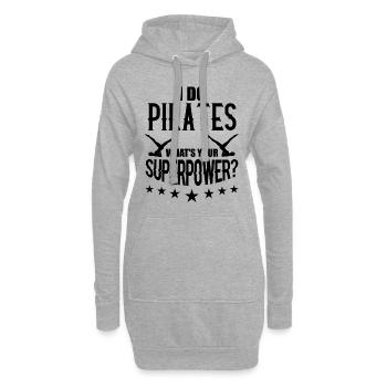 Je fais cadeau d'entraînement de l'exercice Pilates - Sweat-shirt à capuche long Femme - gris chiné - Devant