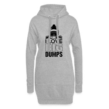 Snowboard - I Love Big Dump Funny Snowboarder - Sweat-shirt à capuche long Femme - gris chiné - Devant