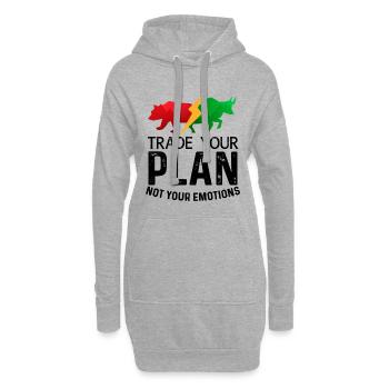 Tradez votre plan et non vos émotions - Sweat-shirt à capuche long Femme - gris chiné - Devant