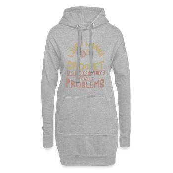 Le crochet, c’est LA VIE - Sweat-shirt à capuche long Femme - gris chiné - Devant