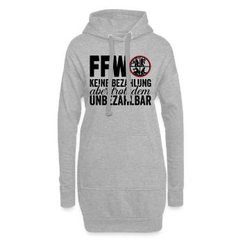 Feuerwehr FFW Geschenk Unbezahlbar - Hoodie-Kleid - Grau meliert - Vorne