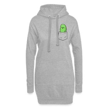 Pocket Pickle Lustige Gemüsegurke Vegan - Hoodie-Kleid - Grau meliert - Vorne