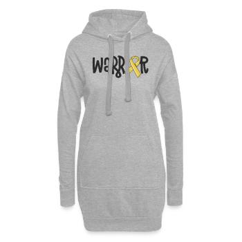 Warrior Childhood Cancer Sensibilisation Ruban Jaune - Sweat-shirt à capuche long Femme - gris chiné - Devant