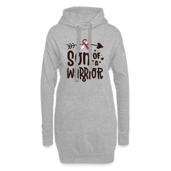 Sohn eines Kriegers Burgunderband Mundkrebs - Hoodie-Kleid - Grau meliert - Vorne
