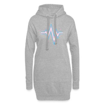 Transgenre Heartbeat Trans Flag Couleurs LGBT - Sweat-shirt à capuche long Femme - gris chiné - Devant