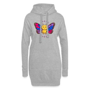 Bisexuelle Flagge Monarch Schmetterling Insekt Subtil - Hoodie-Kleid - Grau meliert - Vorne