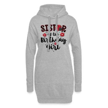 Sœur de la fille d’anniversaire Correspondant à la famille - Sweat-shirt à capuche long Femme - gris chiné - Devant