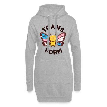 Monarque transgenre Papillon Trans Forme Kawaii - Sweat-shirt à capuche long Femme - gris chiné - Devant