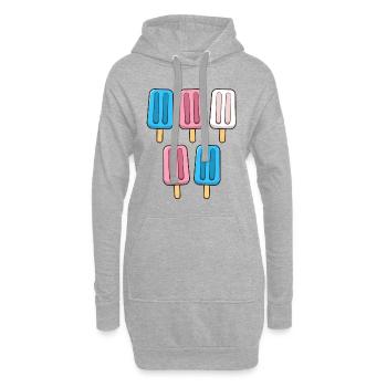 Transgender Eis am Stiel 4. Juli Trans Subtle - Hoodie-Kleid - Grau meliert - Vorne