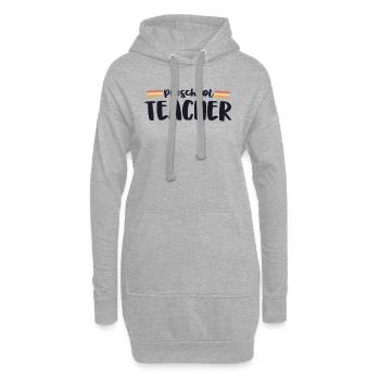 Retro Vorschullehrer Matching 70s Vintage Back - Hoodie-Kleid - Grau meliert - Vorne