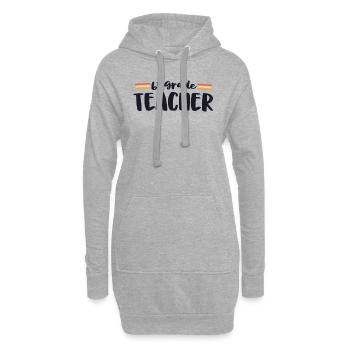 Retro Lehrer der 6. Klasse Sixth Matching 70s Back - Hoodie-Kleid - Grau meliert - Vorne