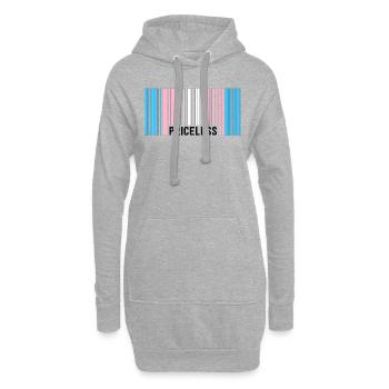 Inestimable Trans Pride Code-barres Transgenre subtil - Sweat-shirt à capuche long Femme - gris chiné - Devant
