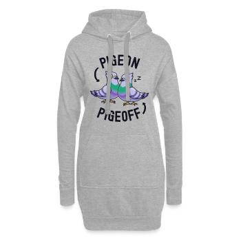 Pigeon Pigeoff Drôle Pigeon Pun Bird Lover Propriétaire - Sweat-shirt à capuche long Femme - gris chiné - Devant