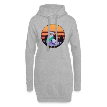 Pigeon rétro New York City Vintage Bird Lover - Sweat-shirt à capuche long Femme - gris chiné - Devant